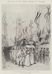 The Visit of the German Emperor to Palestine, the Emperor and Empress Returning from the Church of St John at Jerusalem
